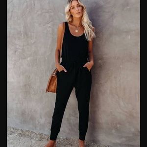 Vici ribbed black jumpsuit